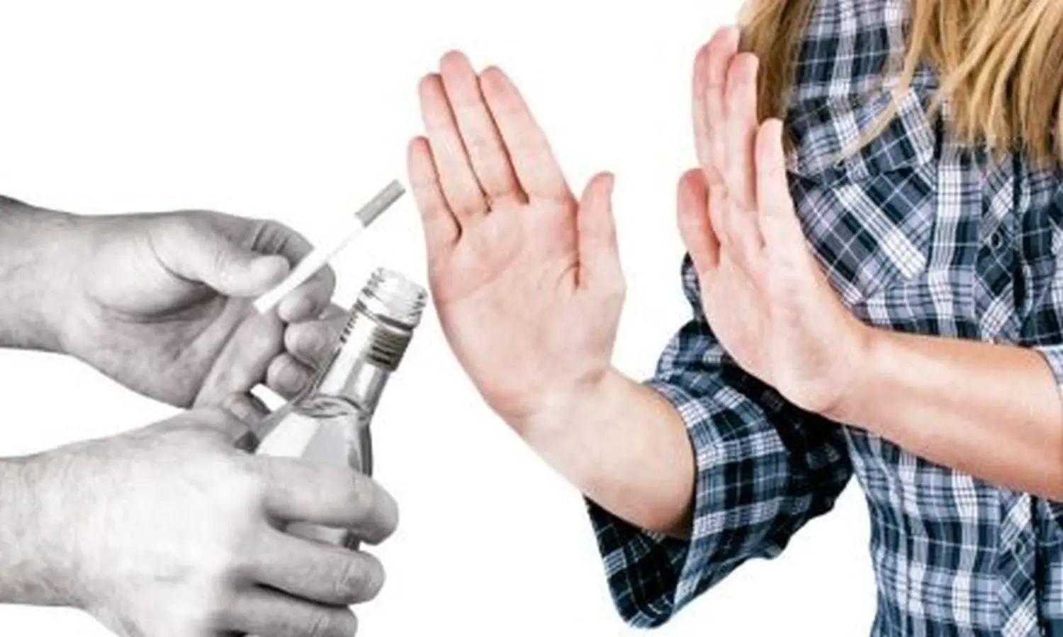 Frauenhände sagen Nein zu Drogen